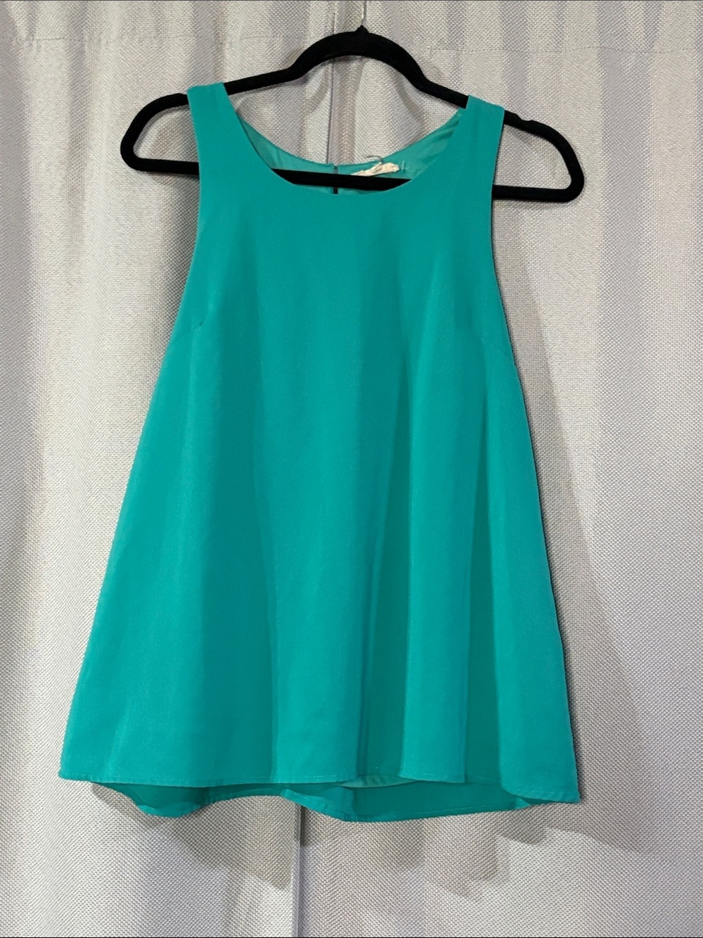 entro Teal Green Sleeveless A-Line Camisole with ruffle detail